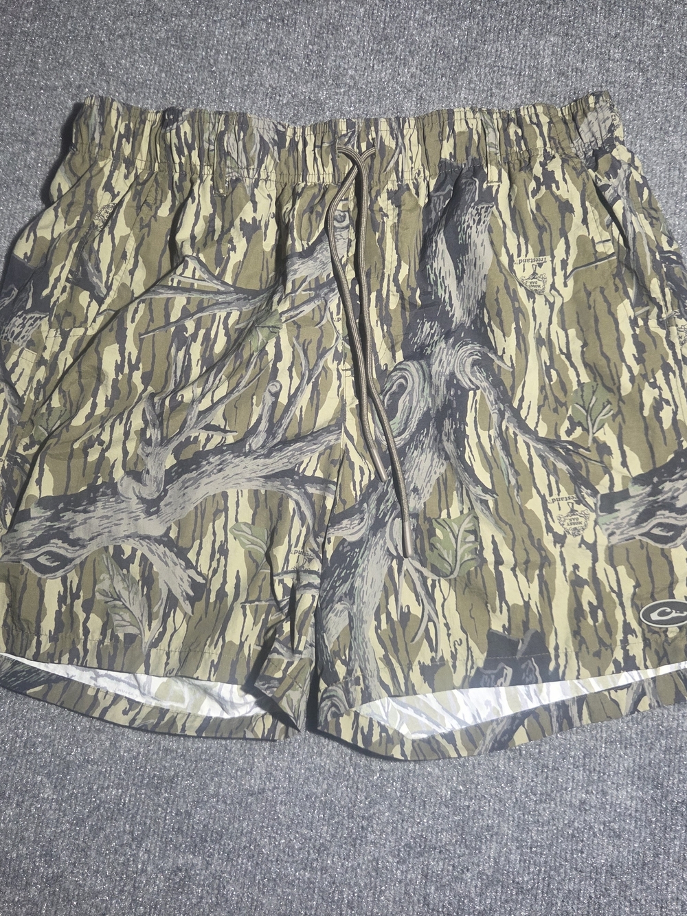 Drake Waterfowl Shorts Large L Mossy Oak Treestand Camo Nylon Mesh Lined Swim